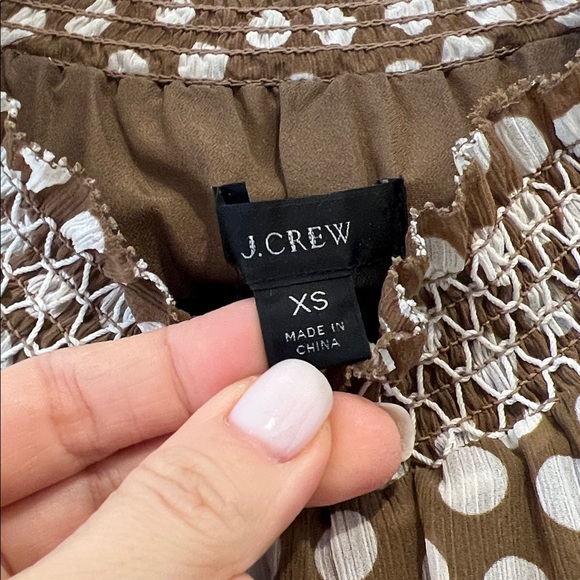 J. Crew Smoked Waist Polka Dot Midi Dress Size XS - Picture 4 of 5